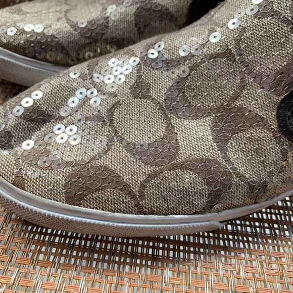 COACH ladies slip on sequins sneakers 7 1/2 - Picture 4 of 12